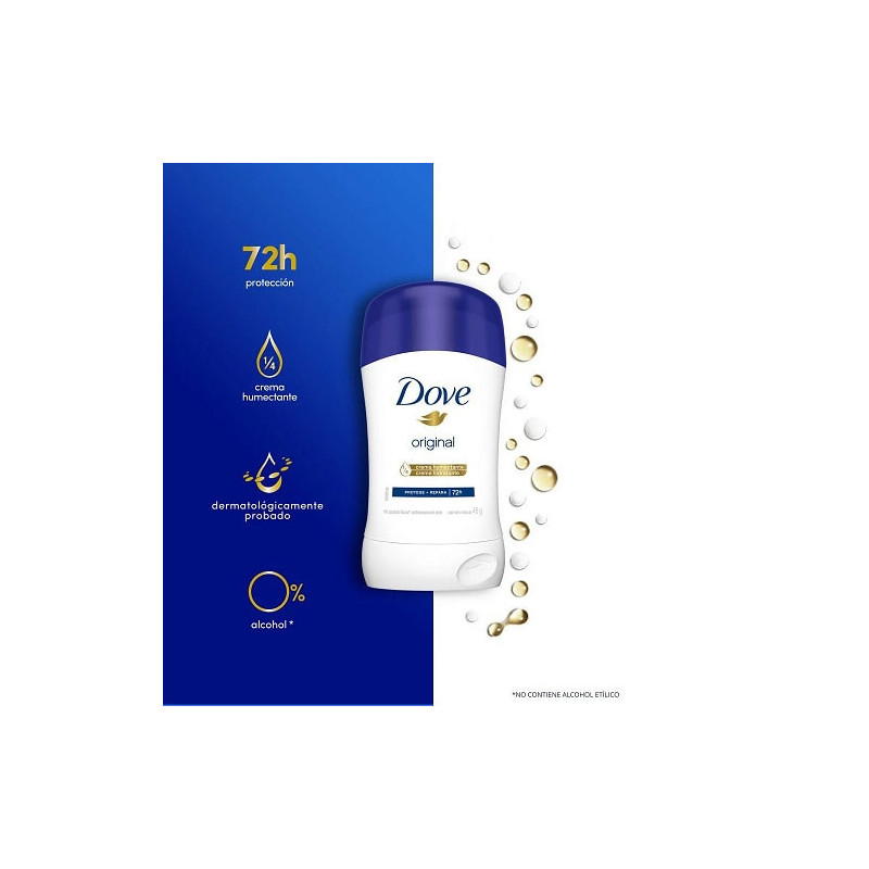 Dove Original Antitranspirante Barra Stick 72h 45 G