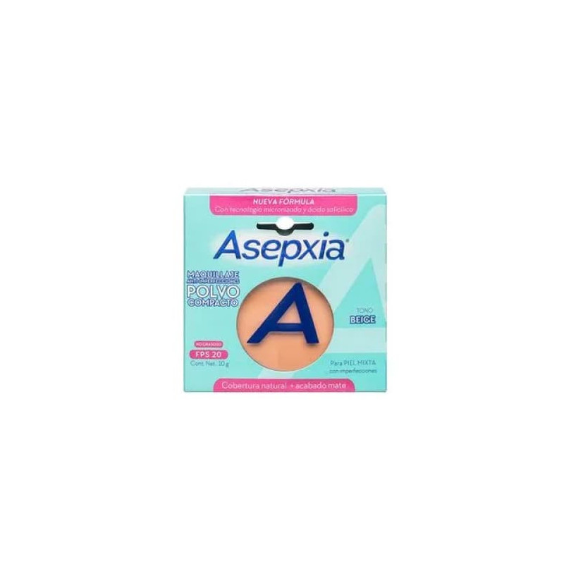 Asepxia Maquillaje Polvo Compacto Beige 10 Gr