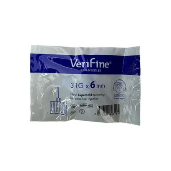 Agujas Para Lapiz Verifine 31G 6 mm 1 Bolsa Con 5 Unidades   VENCE 09/2026