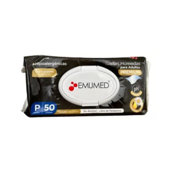 Toallitas Humedas Premium Para Adultos 50 Unidades Emumed