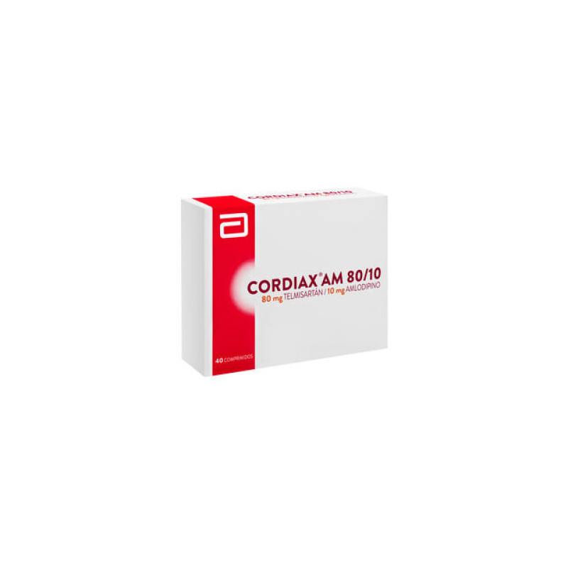Cordiax AM 80/10 mg 40 Comprimidos Vence 31-05-25 (stock 1)