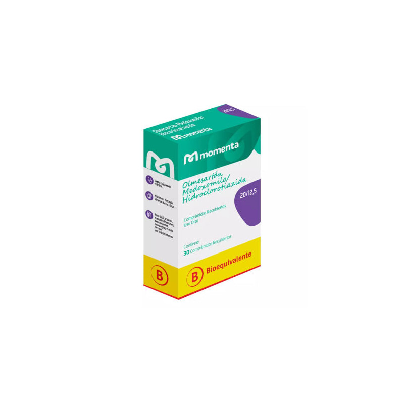 Olmesartan / Hidroclorotiazida 20/12.5 Mg 30 Comprimidos Vence 01/2026 Stock 2