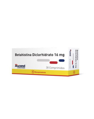 Betahistina Diclorhidrato 16 mg x 30 comp