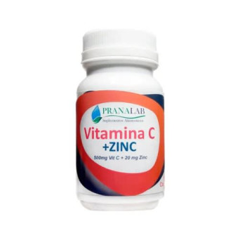 Vitamina C + Zinc 500mg/20mg 60 Capsulas Pranalab