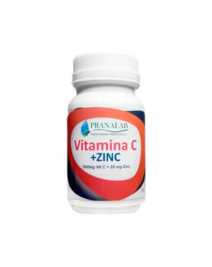 Vitamina C + Zinc 500mg/20mg 60 Capsulas Pranalab