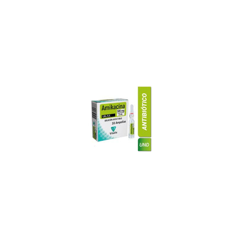 Amikacina Solucion Inyectable 500 mg 2 ml 1 ampolla