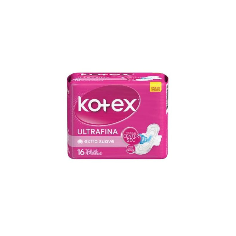 Kotex Toalla Higienica Ultrafina Extra Suave 16 Unidades