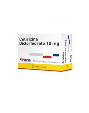 Cetirizina Diclorhidrato 10 Mg 30 Comp Lab Ascend