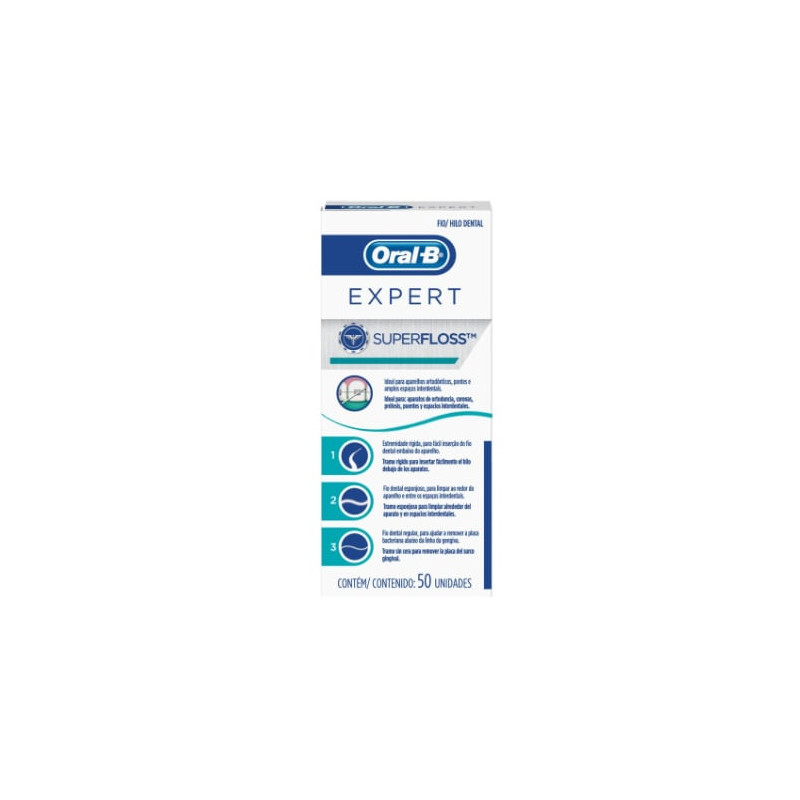 Oral B Superfloss Expert Hilo Dental 50 Unidades