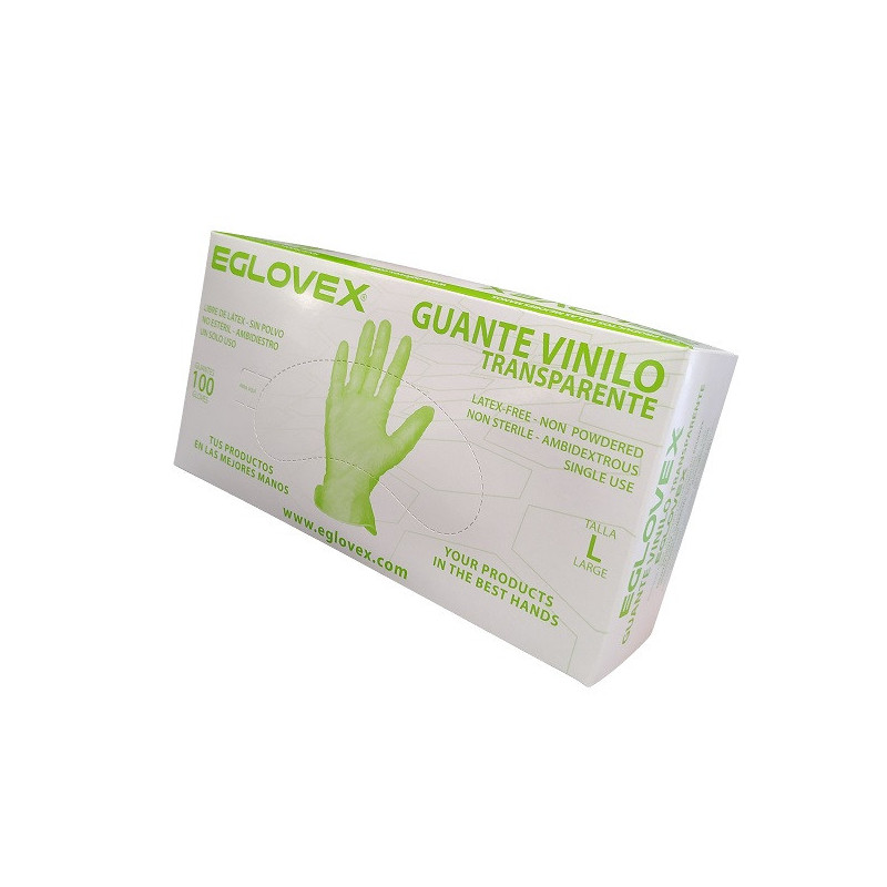 Guante Vinilo Eglovex Talla L 100 Unidades