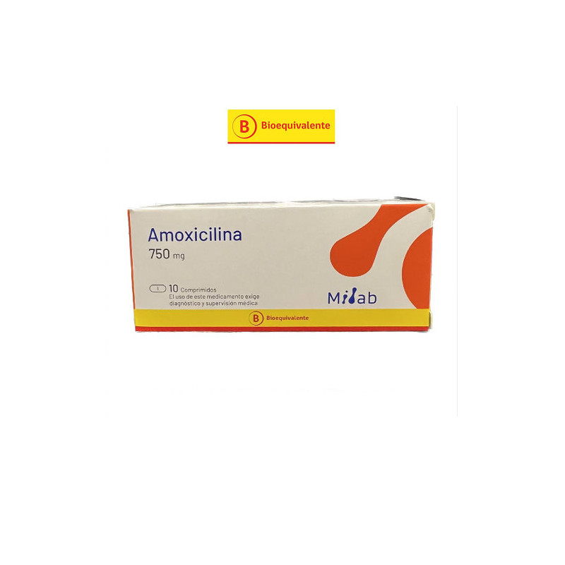 Amoxicilina 750 Mg 10 Comp Lab Milab