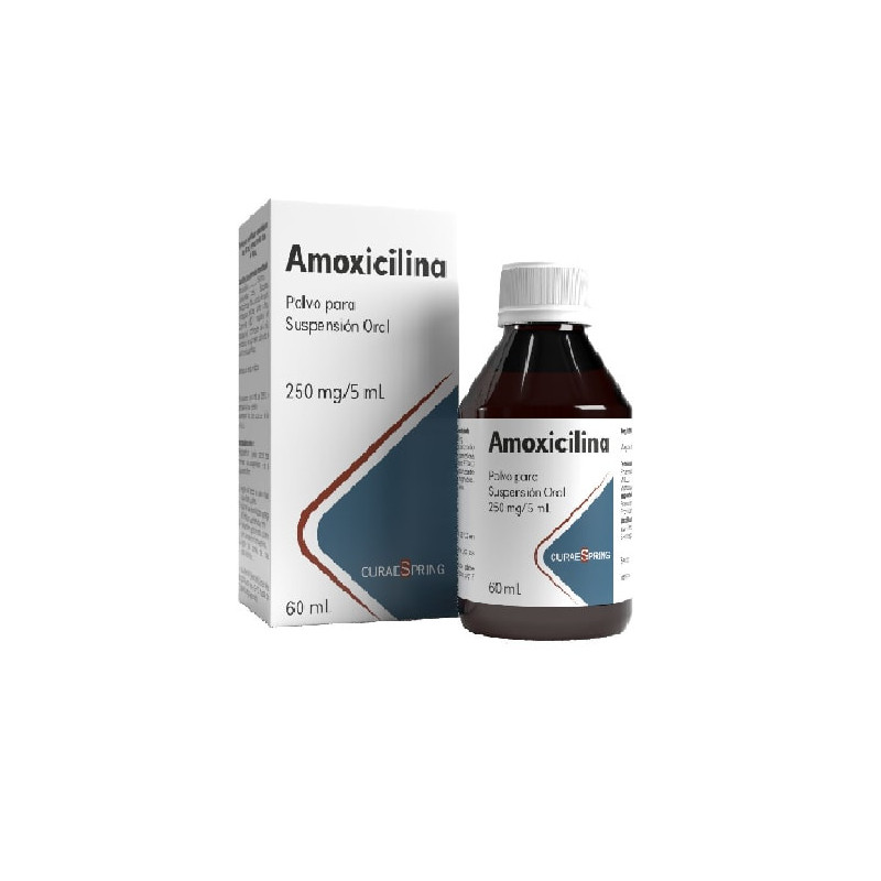 Amoxicilina 250 mg/5ml 60 ml Curaespring
