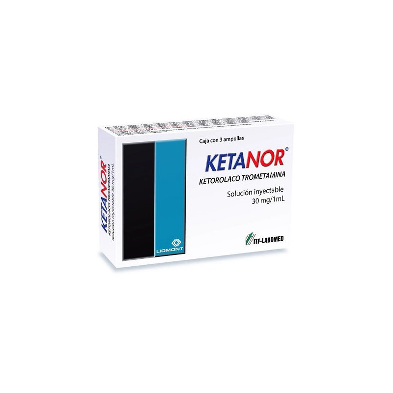 Ketanor ampollas 30 Mg/1mL 3 unidades