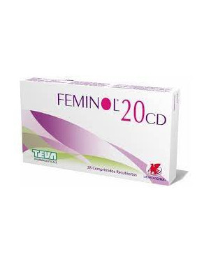 Feminol 20 CD 28 comprimidos     VENCE 09/2026     STOCK 1