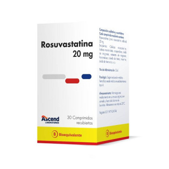 Rosuvastatina 20 mg 30 comprimidos