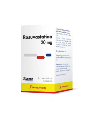 Rosuvastatina 20 mg 30 comprimidos