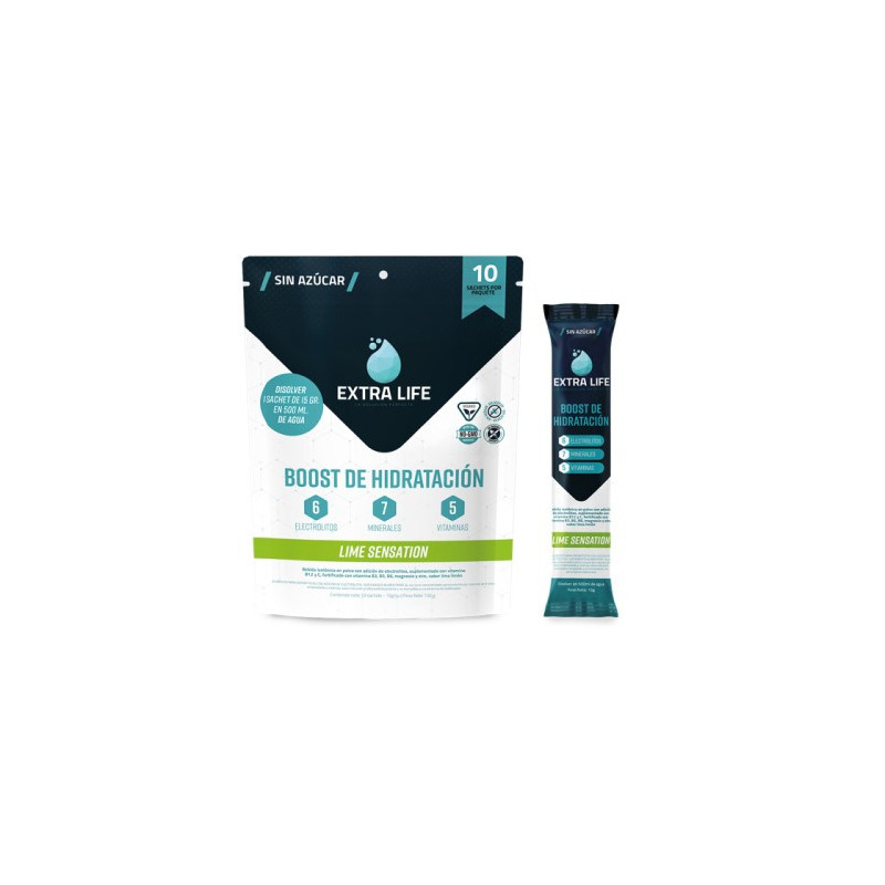 Extra Life Bebida Hidratante Con Electrolitos Lime Sensation 10 Sachets